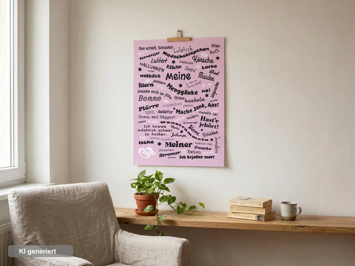 Poster mit vielen handschriftlichen Notizen und Stichpunkten in Pinkton, darunter Begriffe wie „Motivation“, „Ziele“, „Planung“, „Idee“ und ähnliche Begriffe zur persönlichen Entwicklung und Organisation.